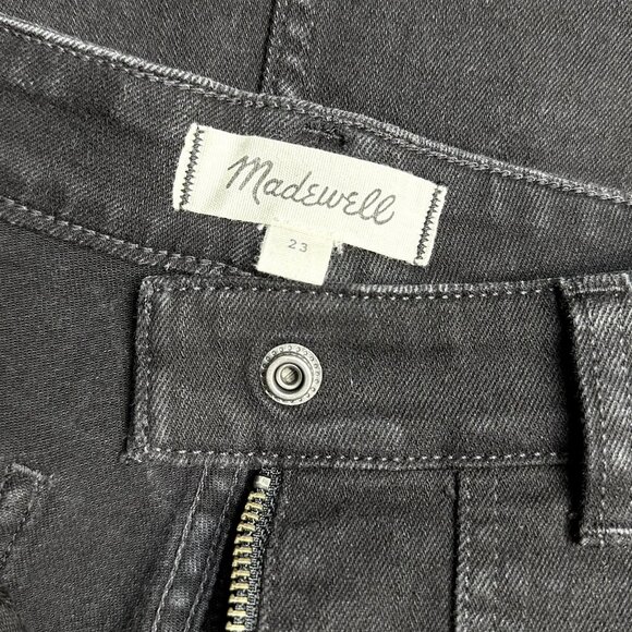 Madewell Utility Black Denim Zip Up Mini Skirt Size 23 - Picture 4 of 9